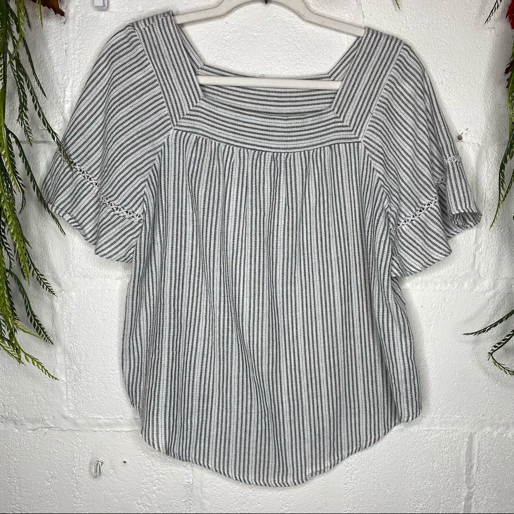 Universal Thread Striped Blouse - Black and White